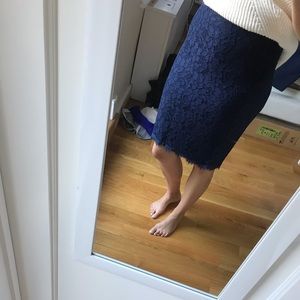 DVF Scotia Navy Lace Skirt